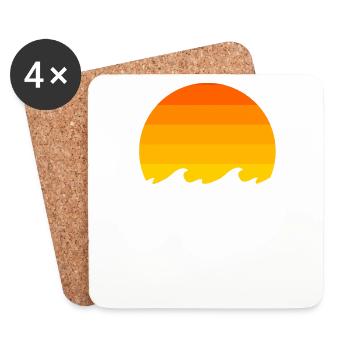 Sunset on the sea - Coasters (set of 4) - white - Front