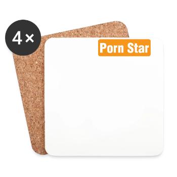 Retired Porn Star Adult Sexy Pornstar Joke Fun Gif - Coasters (set of 4) - white - Front