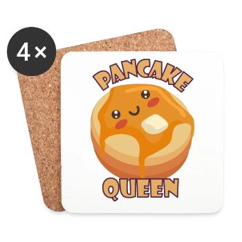 Kawaii Pancake Queen Pfannkuchen Königin Frühstück - Untersetzer (4er-Set) - Weiß - Vorne