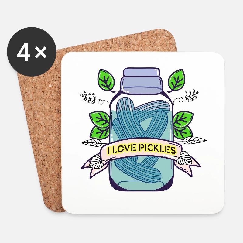 Pickles - Untersetzer (4er-Set) - Weiß