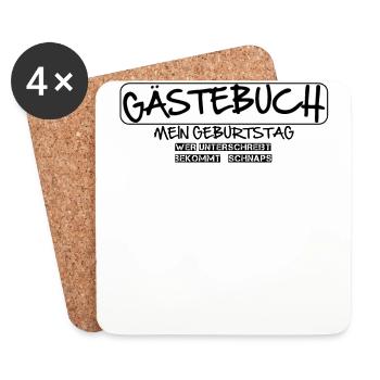 Gästebuch Geburtstag - Untersetzer (4er-Set) - Weiß - Vorne