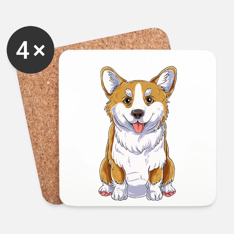 Lustiger Corgi Hund Welsh Corgi Geschenk Hunde - Untersetzer (4er-Set) - Weiß