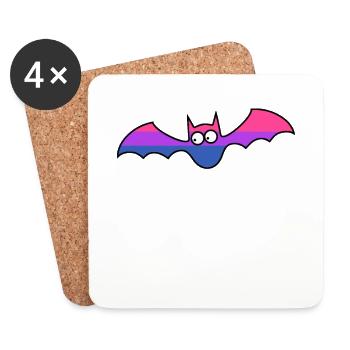 Bisexuelle Fledermaus für Halloween gruseligen Stolz - Untersetzer (4er-Set) - Weiß - Vorne