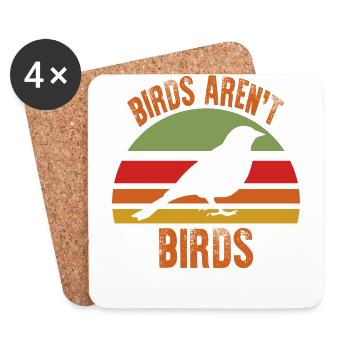 Birds Aren't Birds Birdwatching Conspiracy Theory - Coasters (set of 4) - white - Front