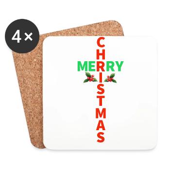 Noél, noël, noël, noël, noël, noël, noël, noël - Dessous de verre (lot de 4) - blanc - Devant