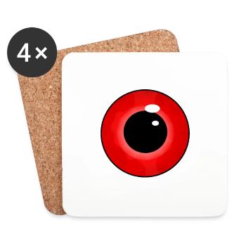 Monster eye red - Coasters (set of 4) - white - Front