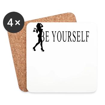 bad girl kiss grunge ornament statement aesthetic - Dessous de verre (lot de 4) - blanc - Devant