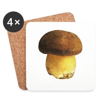 Steinpilz Pilzsammler Geschenk - Untersetzer (4er-Set) - Weiß - Vorne