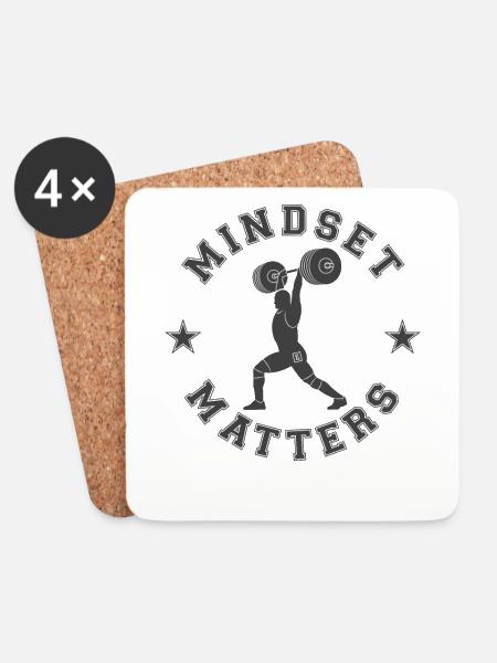 MINDSET MATTERS POWER LIFTING SPORT SPLIT & JERK - Untersetzer (4er-Set) - Weiß