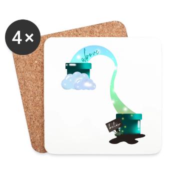 Contrast above and below sky - Coasters (set of 4) - white - Front