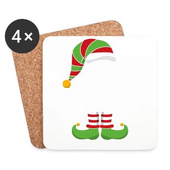 Funny Christmas Elf - The Tall Elf - Coasters (set of 4) - white - Front