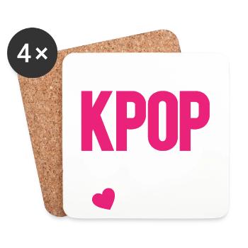 Sobald Sie kpop können Sie nicht mehr stoppen - Untersetzer (4er-Set) - Weiß - Vorne