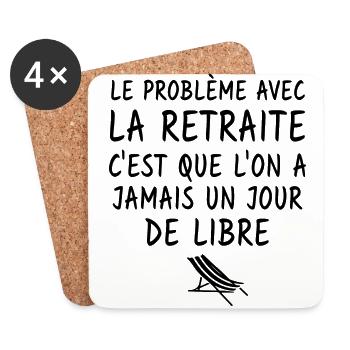 le problème avec la retraite - Dessous de verre (lot de 4) - blanc - Devant
