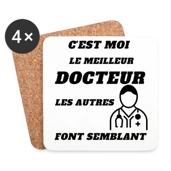 C'est moi le meilleur docteur - Dessous de verre (lot de 4) - blanc - Devant