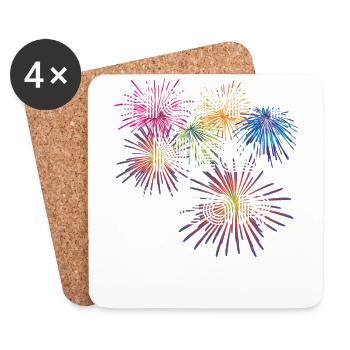 Bonne année, bonne année, bonne année - Dessous de verre (lot de 4) - blanc - Devant