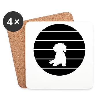Dachshund Dachshund Teckel - Coasters (set of 4) - white - Front