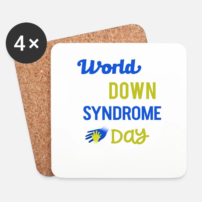 Welt-Down-Syndrom-Tag - Untersetzer (4er-Set) - Weiß