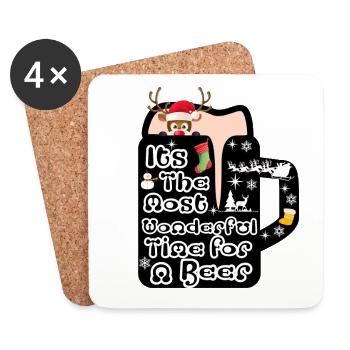 Christmas Christmas Christmas Christmas Christmas - Coasters (set of 4) - white - Front