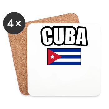 Cuba Kuba Flagge National Havanna Geschenk - Untersetzer (4er-Set) - Weiß - Vorne