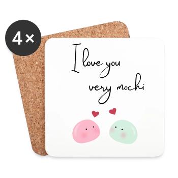I love you very mochi - Untersetzer (4er-Set) - Weiß - Vorne
