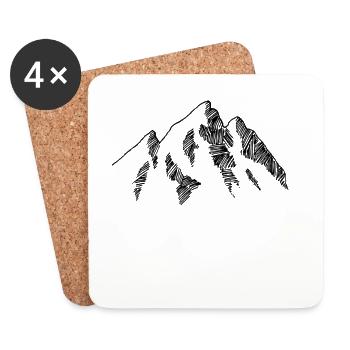 montagne - Dessous de verre (lot de 4) - blanc - Devant