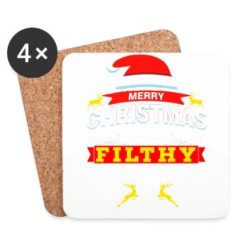 Santa, Santa, Santa, Santa Claus, Santa Claus - Coasters (set of 4) - white - Front