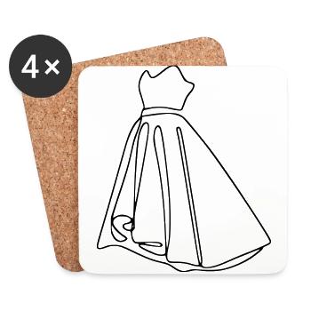Dress Fashion Art Gift Gift Idea - Coasters (set of 4) - white - Front