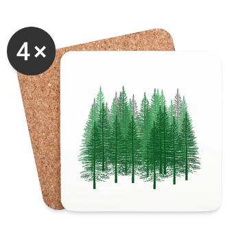 Forest Nature Hiking Forester Nature Conservation Fir Tree - Coasters (set of 4) - white - Front