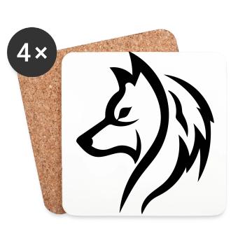 Wolf - Untersetzer (4er-Set) - Weiß - Vorne
