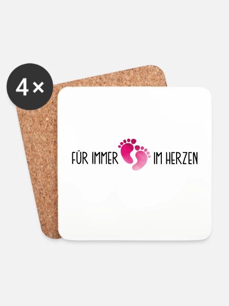 verstorbene Tochter Liebe Herz Trauer Abschied Tod - Untersetzer (4er-Set) - Weiß