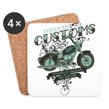 Motorbike motorcyclist motorcycle - Coasters (set of 4) - white - Front