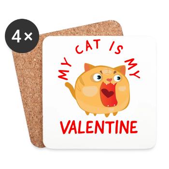 Valentinstag, Valentinstag, Valentinstag - Untersetzer (4er-Set) - Weiß - Vorne