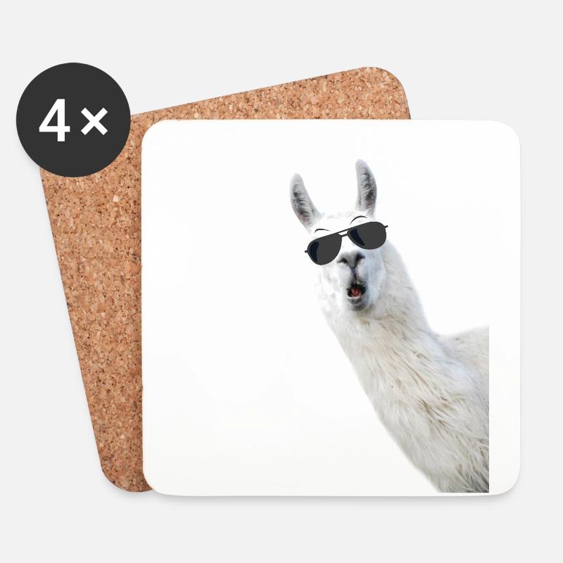 not your ernst Alapaka mit Sonnebrille - Humor - Untersetzer (4er-Set) - Weiß