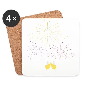 Happy New Year Celebration - Untersetzer (4er-Set) - Weiß - Vorne