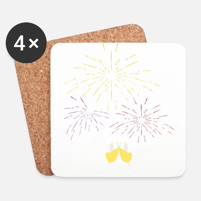 Happy New Year Celebration - Untersetzer (4er-Set) - Weiß