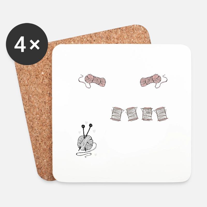 Der Wollladen hatte offen, Stricken Geschenk - Untersetzer (4er-Set) - Weiß