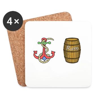 The captain is always right and I am the captain - Coasters (set of 4) - white - Front