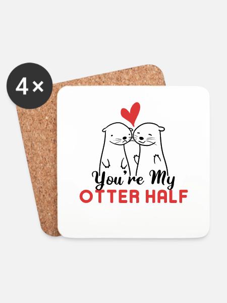 You're My Otter Half - Untersetzer (4er-Set) - Weiß