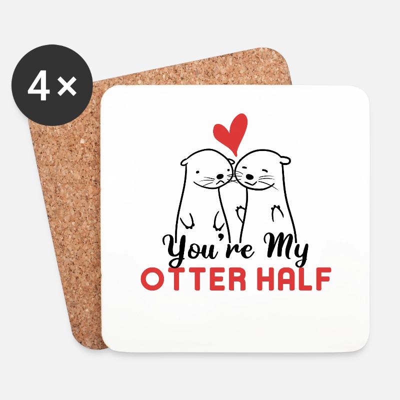 You're My Otter Half - Untersetzer (4er-Set) - Weiß