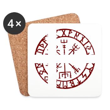 VEGVVISIR DENMARK - Viking Compass - Coasters (set of 4) - white - Front