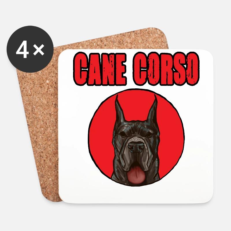 Cane Corso Design - Untersetzer (4er-Set) - Weiß
