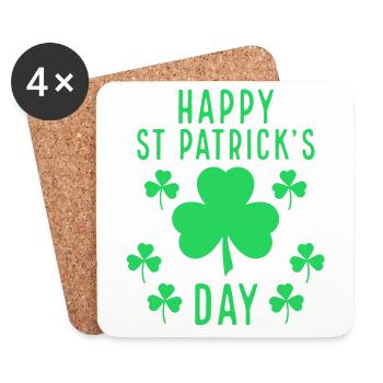 St. Patricks Day, St. Patricks Day, St. Patricks Day - Untersetzer (4er-Set) - Weiß - Vorne