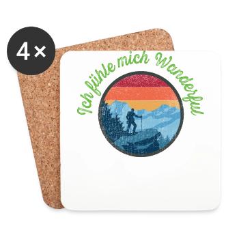Ich fühle mich Wanderful - Untersetzer (4er-Set) - Weiß - Vorne