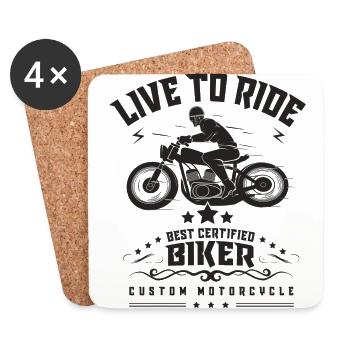 LIVE TO RIDE - Coasters (set of 4) - white - Front