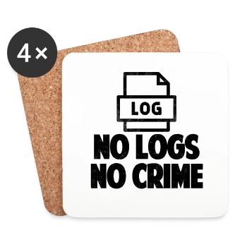 No Logs No Crime Hacking Gift Hacker tshirt - Untersetzer (4er-Set) - Weiß - Vorne