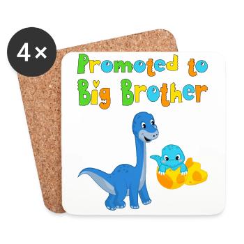 promoted to big brother - Coasters (set of 4) - white - Front