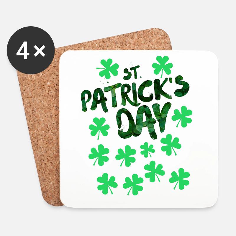 St Patricks Day, St Patricks Day, St Patricks Day - Untersetzer (4er-Set) - Weiß