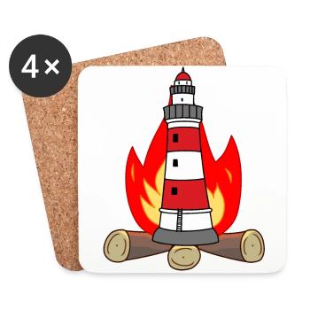 Light Signal Fire Lighthouse Maritime Nautical - Coasters (set of 4) - white - Front