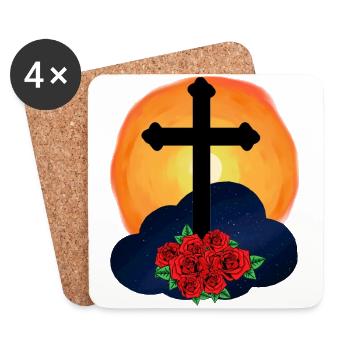mourir la croix Résurrection Au-delà Jésus - Dessous de verre (lot de 4) - blanc - Devant