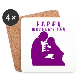 Mother's Day, Mother's Day, Mother's Day, Mother's - Coasters (set of 4) - white - Front